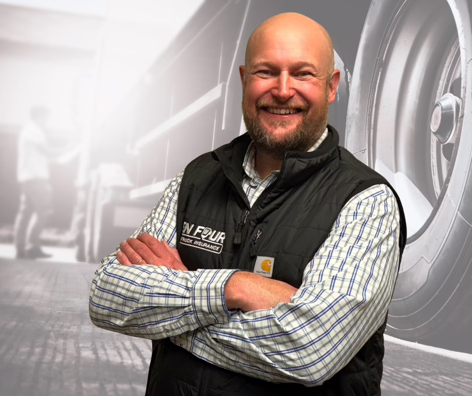 Sam with semi truck background